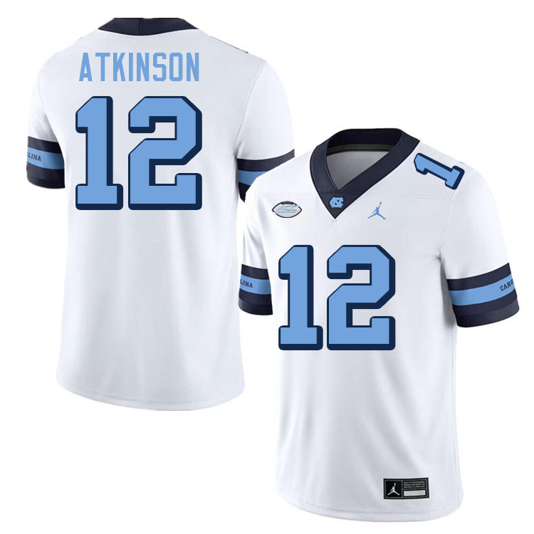 #12 Beau Atkinson North Carolina Tar Heels Jerseys,Apparels,Uniforms Stitched-Alternate White